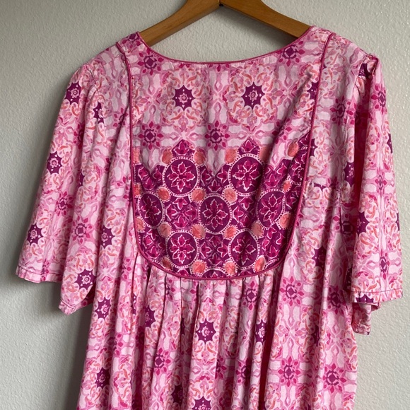 Vintage Only Necessities Floral Caftan Mumu House Dress Boho Pockets sz 22/24 - Picture 4 of 13